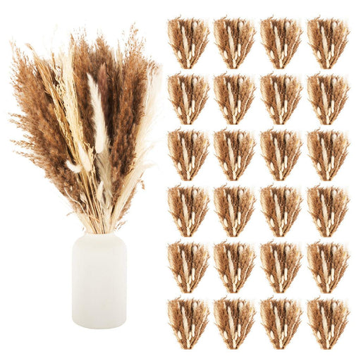 Bulk 18'' Natural Dried Pampas Grass Bouquet-Koyal Wholesale-Natural-Set of 24-