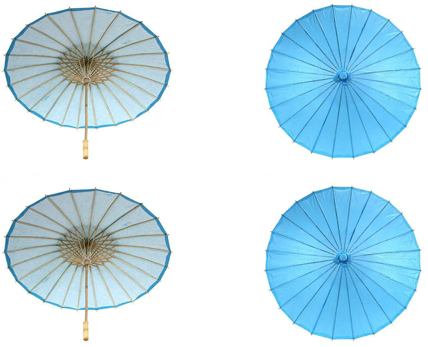 Bulk Pack Wedding Paper Parasols-Koyal Wholesale-Turquoise-Set of 4-