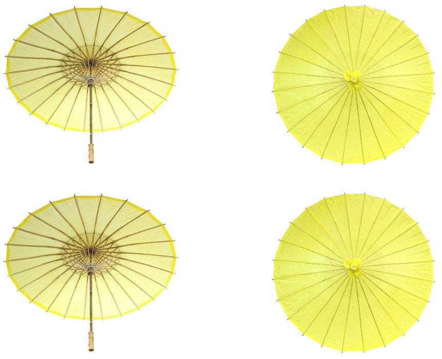 Bulk Pack Wedding Paper Parasols-Koyal Wholesale-Yellow-Set of 4-