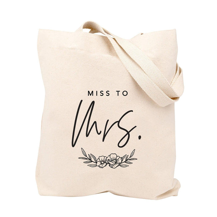 Canvas Tote Bag For Bride-Set of 1-Andaz Press-Miss to Mrs.-
