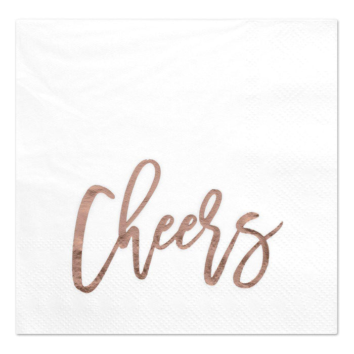 Cheers Funny Cocktail Napkins-Set of 50-Andaz Press-Gold-