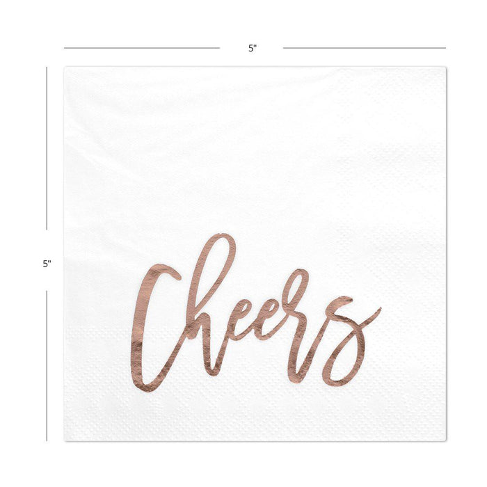 Cheers Funny Cocktail Napkins-Set of 50-Andaz Press-Gold-