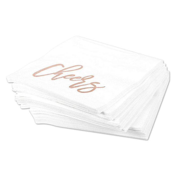 Cheers Funny Cocktail Napkins-Set of 50-Andaz Press-Gold-