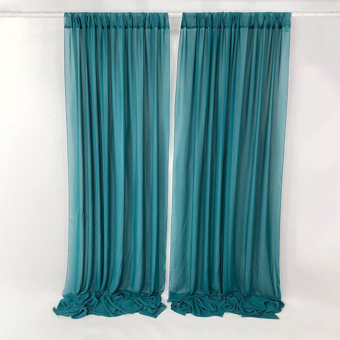 Chiffon Backdrop Wedding Curtains-Set of 1-Koyal Wholesale-Terracotta-