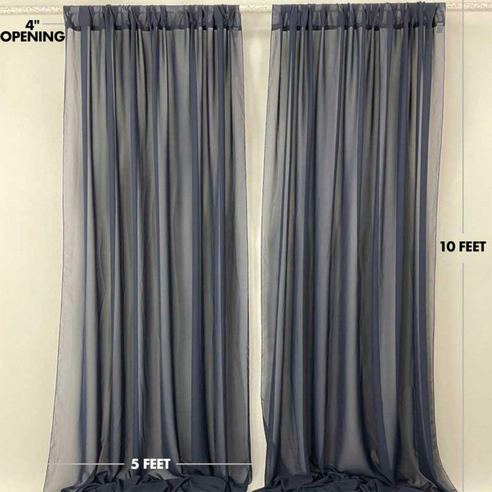 Chiffon Backdrop Wedding Curtains-Set of 1-Koyal Wholesale-Terracotta-