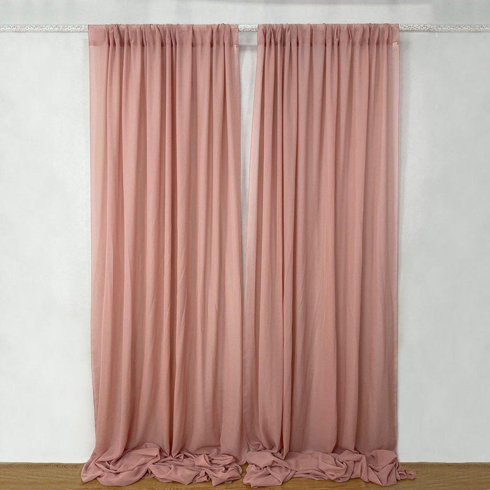 Chiffon Backdrop Wedding Curtains-Set of 1-Koyal Wholesale-Terracotta-
