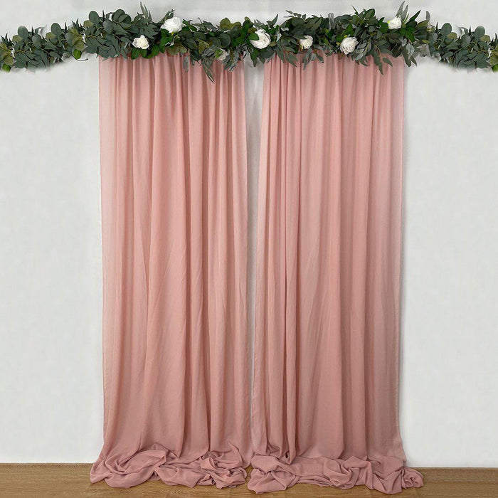 Chiffon Backdrop Wedding Curtains-Set of 1-Koyal Wholesale-Terracotta-
