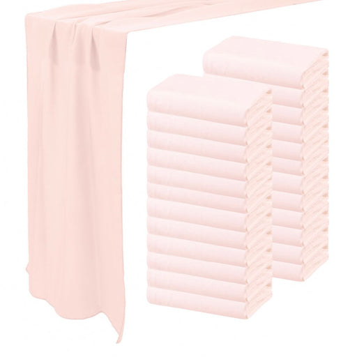 Chiffon Table Runners-Set of 1-Koyal Wholesale-Light Pink-Set of 1-