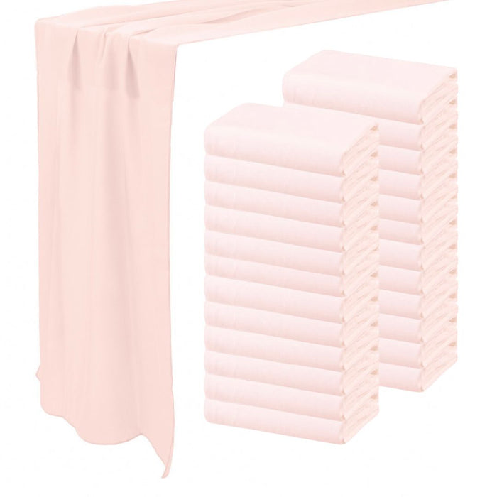 Chiffon Table Runners-Set of 1-Koyal Wholesale-Light Pink-Set of 1-