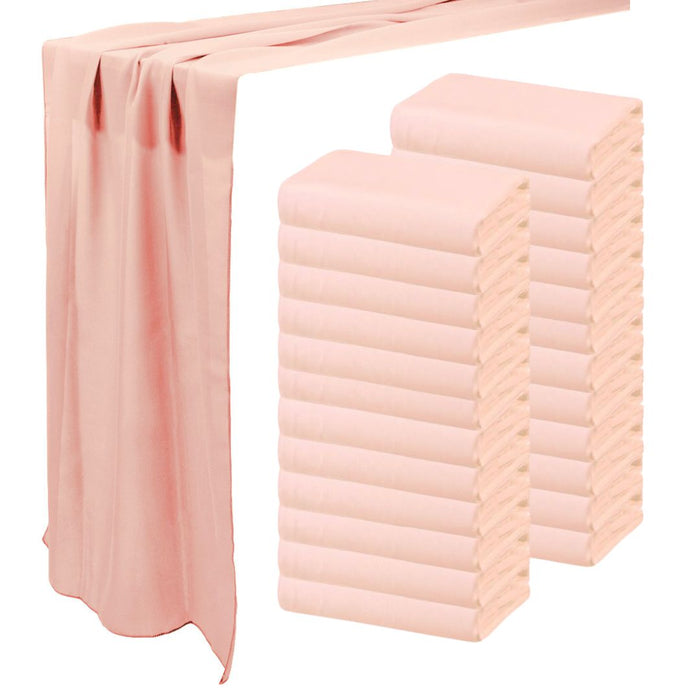 Chiffon Table Runners-Set of 1-Koyal Wholesale-Light Pink-Set of 1-