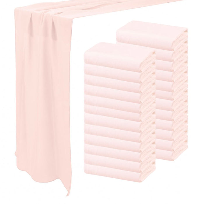 Chiffon Table Runners-Set of 1-Koyal Wholesale-Light Pink-Set of 24-