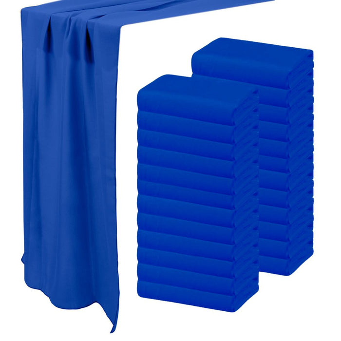 Chiffon Table Runners-Set of 1-Koyal Wholesale-Royal Blue-Set of 24-