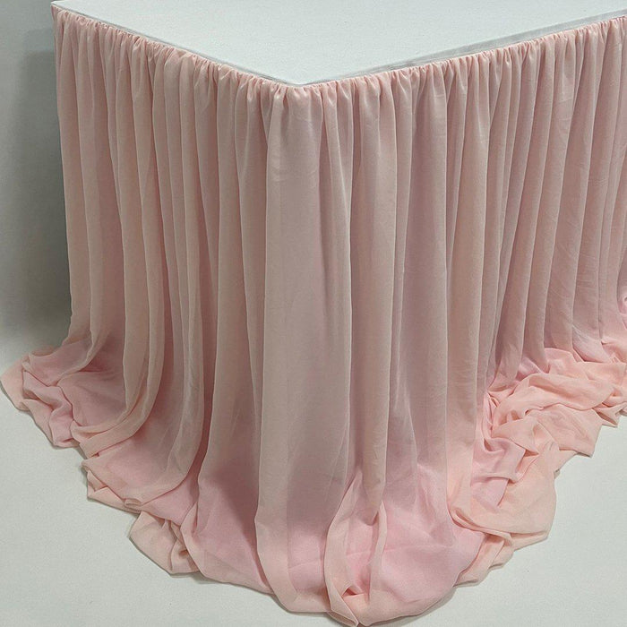 Chiffon Table Skirts, 9 ft.-Set of 1-Koyal Wholesale-White-9' L x 4' H-