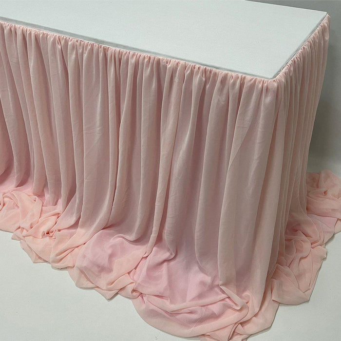 Chiffon Table Skirts, 9 ft.-Set of 1-Koyal Wholesale-White-9' L x 4' H-
