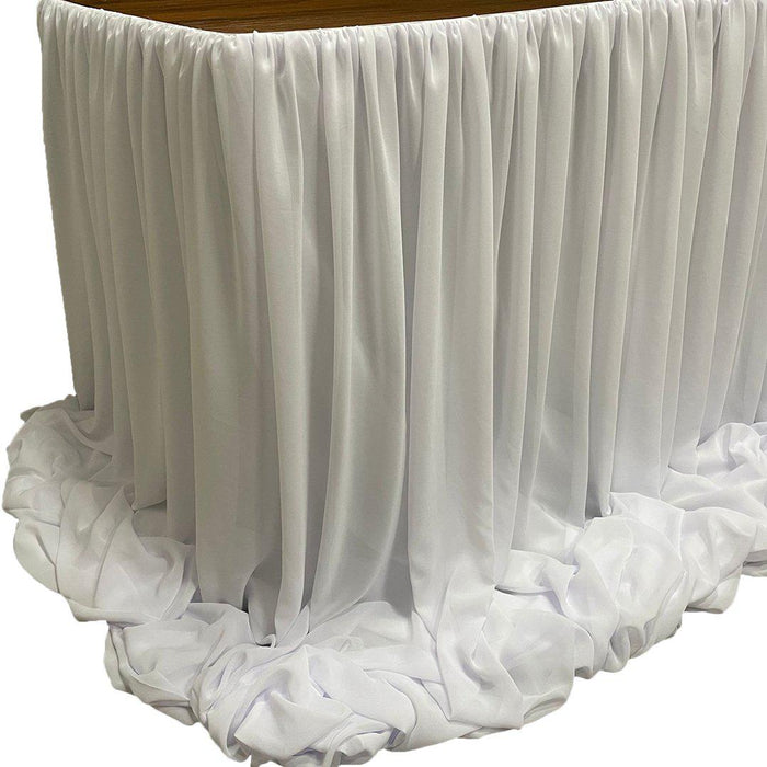Chiffon Table Skirts, 9 ft.-Set of 1-Koyal Wholesale-White-9' L x 4' H-