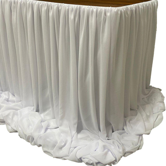 Chiffon Table Skirts, 9 ft.-Set of 1-Koyal Wholesale-White-9' L x 4' H-