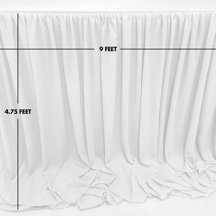 Chiffon Table Skirts, 9 ft.-Set of 1-Koyal Wholesale-White-9' L x 4' H-