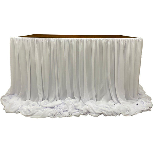 Chiffon Table Skirts, 9 ft.-Set of 1-Koyal Wholesale-White-9' L x 4' H-