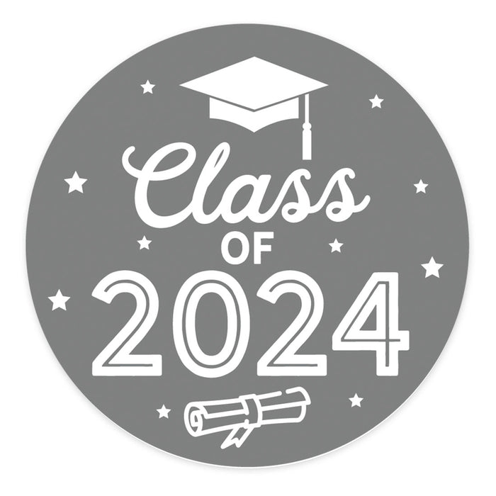Class of 2024 Graduation Stickers for Party Favors, Set of 40-Set of 40-Andaz Press-Orange-