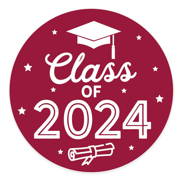 Class of 2024 Graduation Stickers for Party Favors, Set of 40-Set of 40-Andaz Press-Orange-