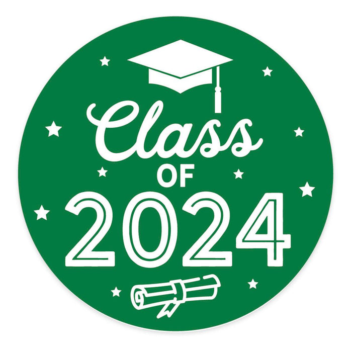Class of 2024 Graduation Stickers for Party Favors, Set of 40-Set of 40-Andaz Press-Orange-
