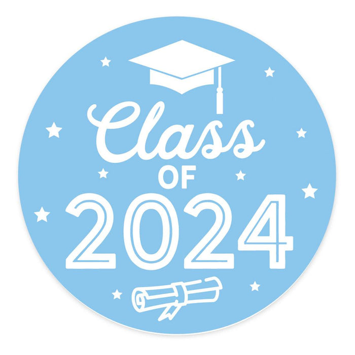 Class of 2024 Graduation Stickers for Party Favors, Set of 40-Set of 40-Andaz Press-Orange-