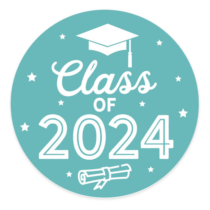 Class of 2024 Graduation Stickers for Party Favors, Set of 40-Set of 40-Andaz Press-Orange-
