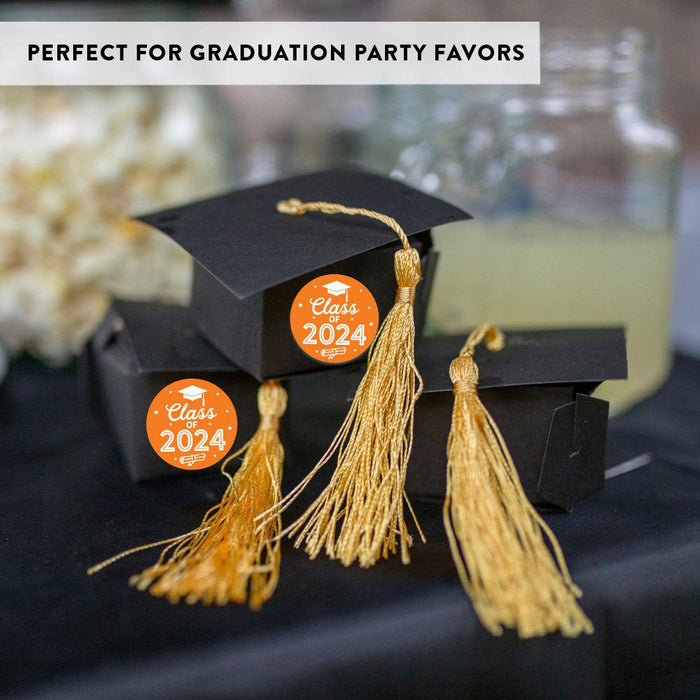 Class of 2024 Graduation Stickers for Party Favors, Set of 40-Set of 40-Andaz Press-Orange-