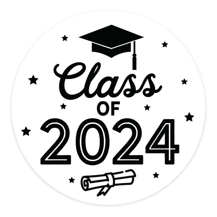 Class of 2024 Graduation Stickers for Party Favors, Set of 40-Set of 40-Andaz Press-Orange-