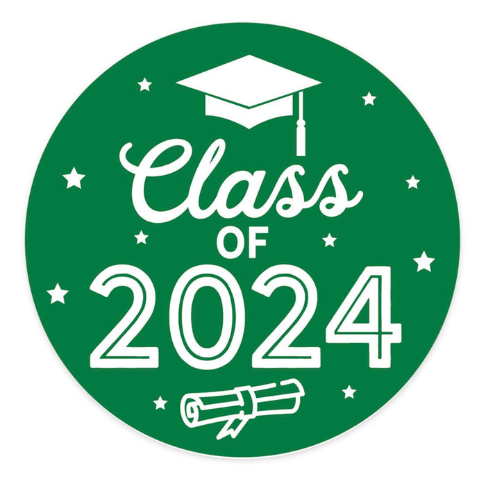 Class of 2024 Graduation Stickers for Party Favors, Set of 40-Set of 40-Andaz Press-Green-