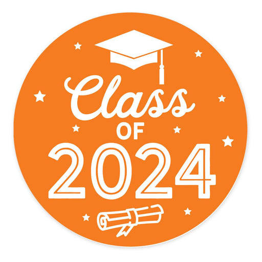 Class of 2024 Graduation Stickers for Party Favors, Set of 40-Set of 40-Andaz Press-Orange-
