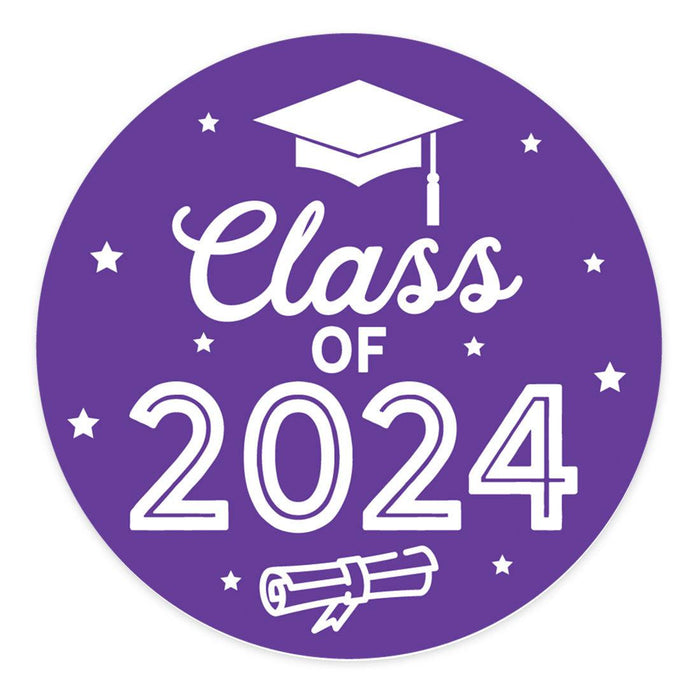 Class of 2024 Graduation Stickers for Party Favors, Set of 40-Set of 40-Andaz Press-Purple-
