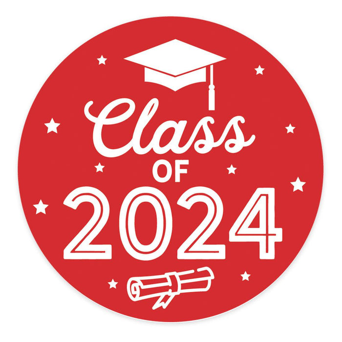 Class of 2024 Graduation Stickers for Party Favors, Set of 40-Set of 40-Andaz Press-Red-