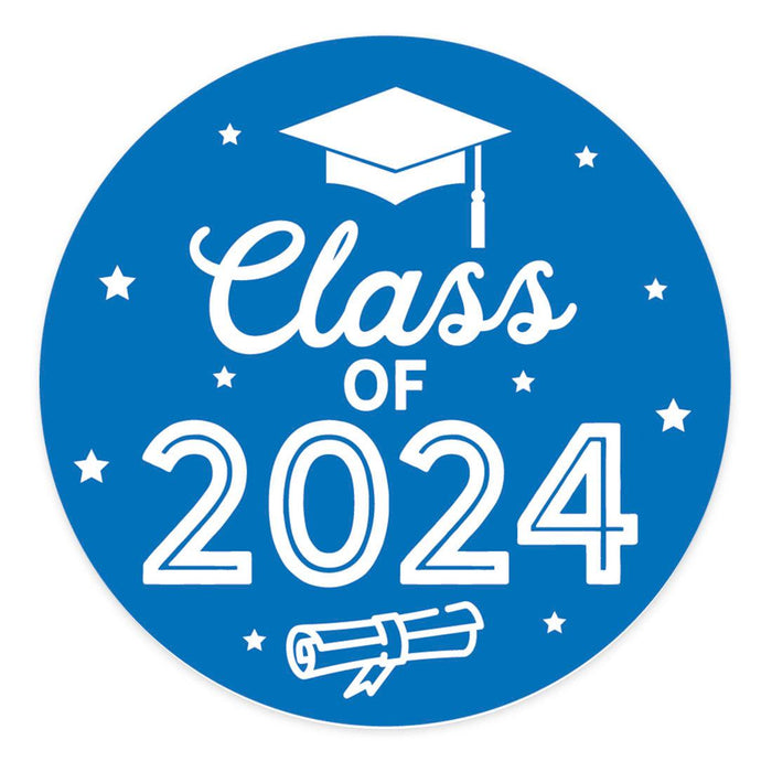 Class of 2024 Graduation Stickers for Party Favors, Set of 40-Set of 40-Andaz Press-Royal Blue-