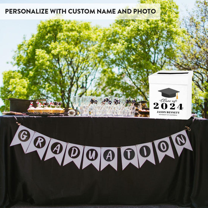 Classic Custom Name Graduation Card Box, Class of 20XX, Set of 1-Set of 1-Andaz Press-