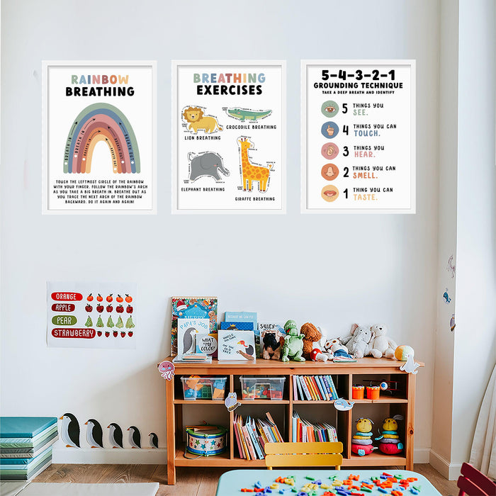 Classroom Calming Corner Posters for Teachers, Kids Education Bundle, Set of 30-Set of 30-Andaz Press-Boho Rainbow-
