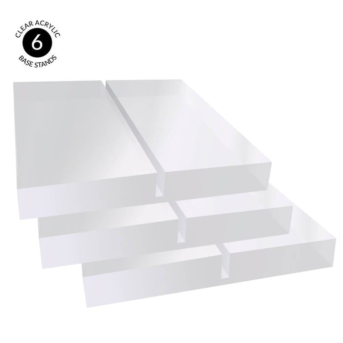 Clear Acrylic Base Stands 3" x 3.5", Set of 6-Set of 6-Koyal Wholesale-