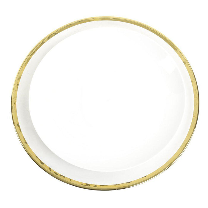 Clear Glass Rim Charger Plates-Set of 4-Koyal Wholesale-Gold-