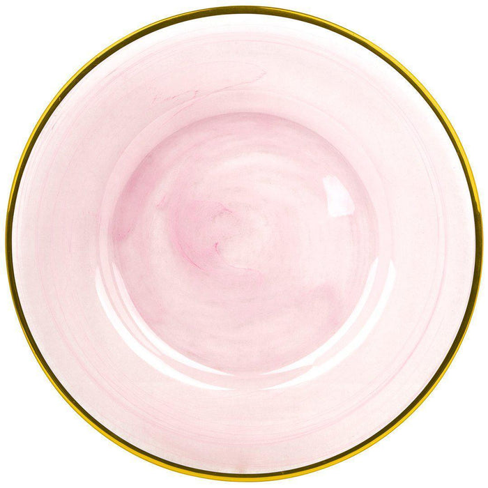 Cloud Glass Charger Plates, Set of 4-Set of 4-Koyal Wholesale-Pink-