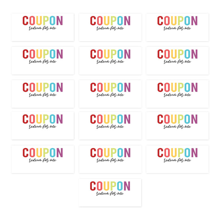 Couples Coupons-Set of 16-Andaz Press-Rainbow Fill In Love-