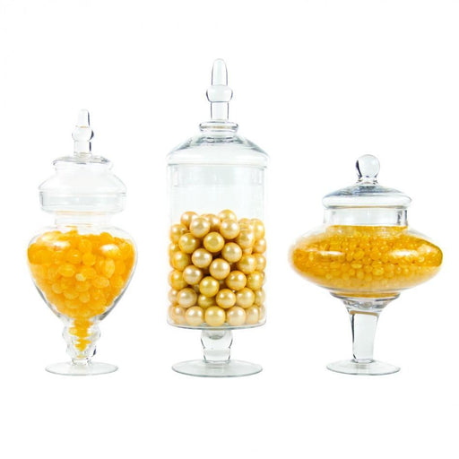 Couture Glass Apothecary Candy Buffet Jars Set-Set of 3-Koyal Wholesale-