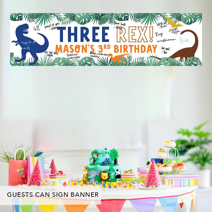 Custom 3rd Happy Birthday Banner Backdrop for Party Decorations, Set of 1-Set of 1-Andaz Press-Young Wild & Three Groovy Retro-