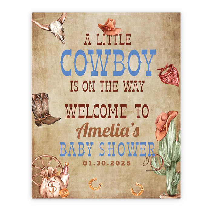 Custom Adventure Baby Shower Sign: Woodland Animals Theme-Set of 1-Andaz Press-A Little Honey Is on the Way-