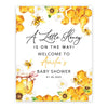 Custom Adventure Baby Shower Sign: Woodland Animals Theme-Set of 1-Andaz Press-A Little Honey Is on the Way-