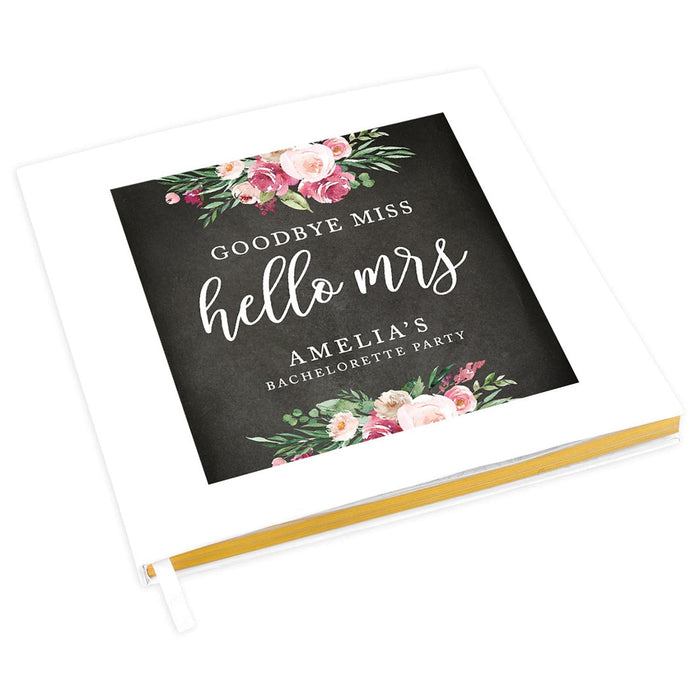 Custom Bachelorette Party Notebook with Gold Accents for The Bride to Be - 28 Designs-Set of 1-Andaz Press-Geometric Almost Mrs-