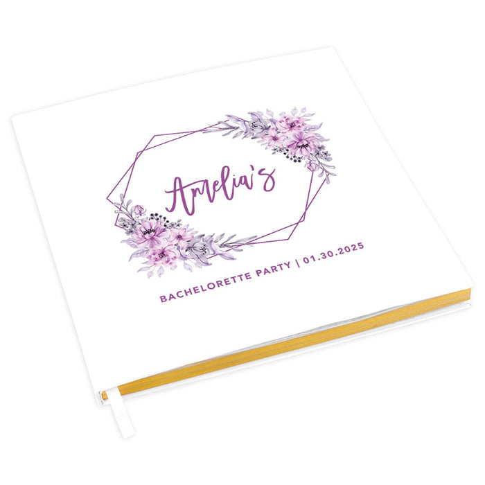 Custom Bachelorette Party Notebook with Gold Accents for The Bride to Be - 28 Designs-Set of 1-Andaz Press-Geometric Almost Mrs-