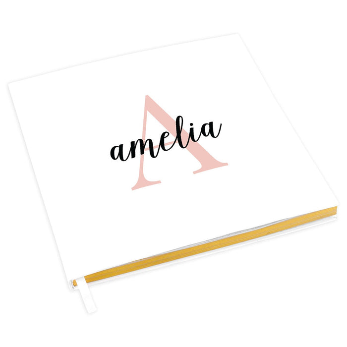 Custom Bachelorette Party Notebook with Gold Accents for The Bride to Be - 28 Designs-Set of 1-Andaz Press-Blush Pink Monogram-
