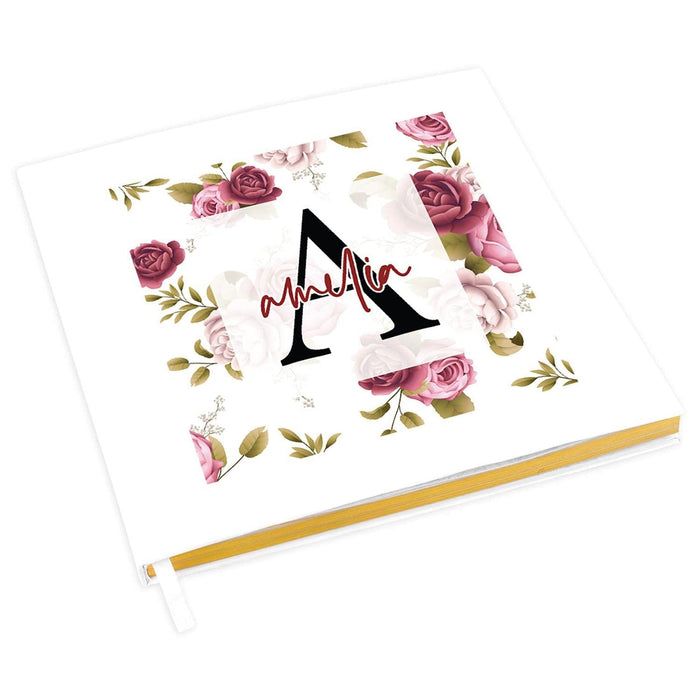 Custom Bachelorette Party Notebook with Gold Accents for The Bride to Be - 28 Designs-Set of 1-Andaz Press-Burgundy Roses-
