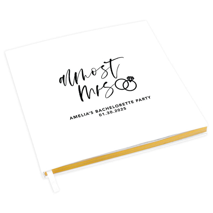 Custom Bachelorette Party Notebook with Gold Accents for The Bride to Be - 28 Designs-Set of 1-Andaz Press-Minimal Almost Mrs-