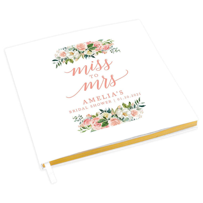Custom Bachelorette Party Notebook with Gold Accents for The Bride to Be - 28 Designs-Set of 1-Andaz Press-Spring Flower Miss to Mrs.-
